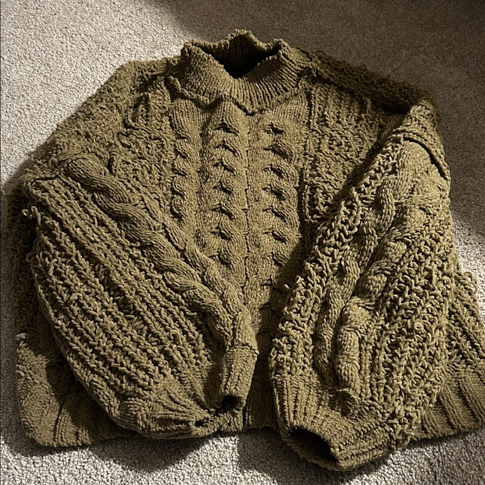 POL Olive Green Cowl Neck Sweater